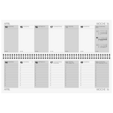 Querterminbuch 2026 | 420×137 mm, Karton, grau